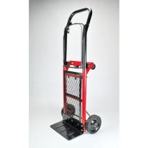 Tech-it - tec hit 175280 - Diable Rigide - Pliable - Multi usages - 80 kg - 2 Roues fixes et 2 Roues Pivotantes - Rouge/Noir