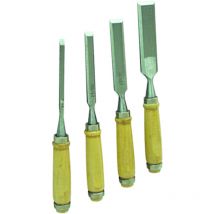 Tech-it - tec hit 181028 - Jeu de 4 Ciseaux à Bois - Lames en Acier - 8mm, 12mm, 16mm, 20mm - Prise en Main Facile