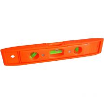 Tec hit 322525 - Niveau Tubulaire - En abs Léger - Trés resistant - 3 Fioles Solide et Antifuites - 225mm - Orange