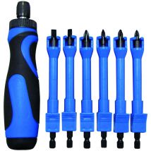 Tech-it - tec hit 651601 - Tournevis réversible à cliquet 6 en 1 - Bleu / Noir