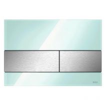 Tece Gmbh - Tece TECEsquare - Commande de chasse d'eau, finition anti-empreintes, verre vert / inox brossé 9240804