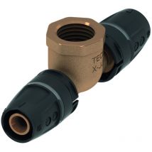 Logo-Push T-Stück Innengewinde Dimension 16mm x Rp 1/2' x 16mm, Rotguss/Siliziumbronze - Tece