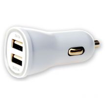 TECHLY Caricatore da Auto 2p USB 5V 1A&2.1A Bianco
