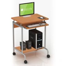 Techly 305694 Escritorio móvil Compacto para Ordenador Estante Teclado Deslizante Haya