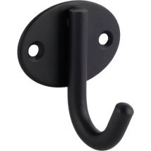 Mantelhaken Eleon Garderobenhaken - Breite 52mm, Höhe 58mm, Stahl schwarz matt - Technik Team