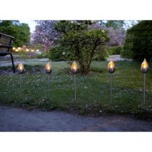 LED-Solar-Fackel 'Olympus', Edelstahl, 6er Set, - Technik@all