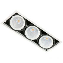 Italux - Vertico Triple 3000K - Moderne technische LED-Deckeneinbau weiß, schwarz, warmweiß 3000K 4200lm