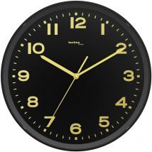 Horloge murale Techno Line wt 8500-1 gold radiopiloté(e) 30 cm x 4.1 cm noir C174611