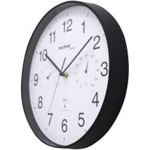 Technoline Orologio da Parete Radio Nero, 30 cm, Fuso orario Europa