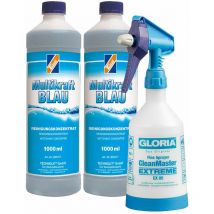 TECHNOLIT Universalreiniger Multikraft BLAU alkalisch Konzentrat 2x 1 Liter inkl. Sprühflasche 500 ml