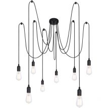 Globo - lámpara colgante - Oliver - negro - cuerda - ø 15cm - E27