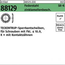 Sperrkantscheibe r 88129 k 4x 8,2 x0,8 Federstahl zinklamellenbeschichtet
