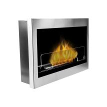 Cheminée bioéthanol Aga Treviso Argenté – Acier avec revêtement en poudre – 2,5 kW – 450 x 650 x 180 mm – BIGMAT