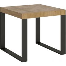 Ausziehbarer Tisch 90x90/246 cm Tecno Quercia Natura Anthrazit-Gestell