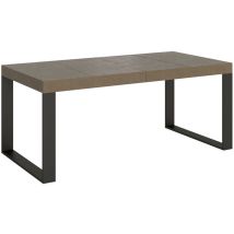 Ausziehbarer Tisch 140/244x90 cm Tecno Premium Taubengrau mit anthrazitfarbenen Beinen