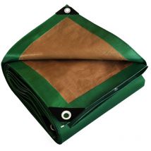 TECPLAST Bâche Brise Vue 5x8 m HQ250BV Verte et Marron - Haute Performance - Brise vent occultant - Pare vue jardin