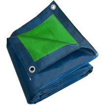 Bâche de Protection 2x3 m SR150MU Bleue et Verte - Haute Qualité - Bâche d'extérieur imperméable avec oeillets - Tecplast