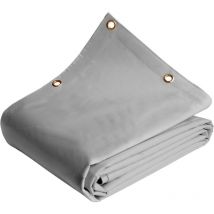 Bâche Toiture 8x9 m LP640TO Grise - Garantie 8 ans - Bâche d'étanchéité en pvc pour Couvreur et Charpentier - Tecplast