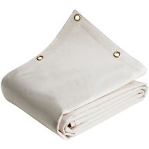 Bâche de Protection 4x6 m LP640MU Blanc Crème - Garantie 8 ans - Bâche pvc étanche - Résistance Anti-UV - Tecplast