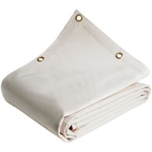 Tecplast - Bâche pour Carport 5x6 m LP640CP Blanc Crème - Garantie 8 ans - Toile pvc étanche pour abri de voiture
