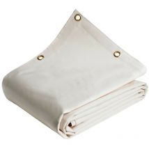 Bâche Toiture 3,5x4 m LP640TO Blanc Crème - Garantie 8 ans - Bâche d'étanchéité en pvc pour Couvreur et Charpentier - Tecplast