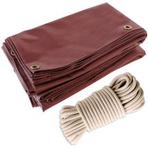 Tecplast - Pack Toile Pergola Rouge Bordeaux 3x4 m + Sandow Ivoire 20m - Bâche Pergola prête à poser LP506PR Garantie 5 ans