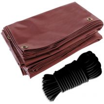 Tecplast - Pack Toile Pergola Rouge Bordeaux 3x4 m + Sandow Noir 20m - Bâche Pergola prête à poser LP506PR Garantie 5 ans