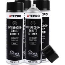 Tecpo Unterbodenschutz Bitumen 4x 500ml Schwarz Steinschlagschutz Ubs Versieglung Spray Schutz Vor Steinschlag, Rost, Chemikalien Mit Anti-dröhn-