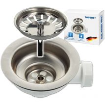 Tecuro - Spülen-Siebkorbventil ø 114 mm (3 1/2 Zoll) x Abgang seitlich 1 Zoll (ø 25 mm)