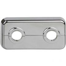 Klapprosette doppelt Loch ø 15 mm - verchromt - Tecuro