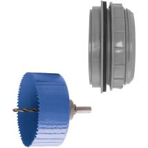 Anschraub-Muffe DN 75, KS-grau, inkl. Kreisschneider Ø 121 mm