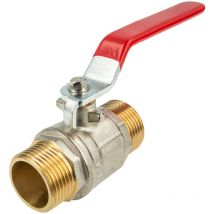 Tecuro - Kugelhahn (acs), beids. Außengewinde g 3/4 Zoll (dn 20) Stahlhebel lang, MS-vernickelt