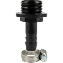 Tecuro - Schlauchtülle ø 26 mm x 3/4 Zoll ag (g), mit Edelstahlschlauchschelle - pp schwarz