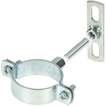 Schraubrohrschelle M8 verzinkt 20-23 mm, inkl. Gewindestift M10 x 40 mm und Befestigungsplatte - Tecuro