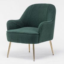 Teddy Fabric Ergonomie Chaise d'appoint Chaise de Salon Chaise de Chambre à Coucher Chaise de Maison avec Pieds dorés et Pieds réglables pour