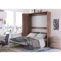 Bim Furniture - Schrankbett teddy 160x200cm vertikal craft tobaco