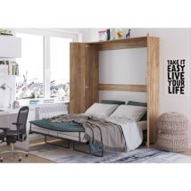 Bim Furniture - Schrankbett teddy 160x200cm vertikal craft golden
