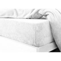 Kampala Hill - Teddy Sherpa Fleece Fitted Sheet Bed Sheets Cosy Warm White Super King