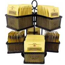 Tee Aufbewahrung mit 8 Fächern Teebox 360 ̊ Drehbares Teebeutel Aufbewahrungsbox, 2 Etagen Drehteller Organizer Lazy Susan Tee Box Teekiste für