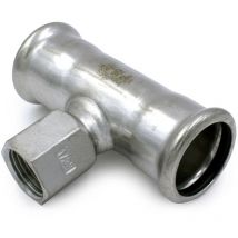 Tee con derivazione filetto f ø18x1/2'Fx18 inox 316L press 189102018