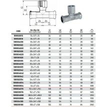 Tee con derivazione filetto f ø28x3/4'Fx28 inox 316L press 189304028