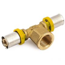 Tee femmina tubo multistrato a pressare x acqua/gas trident gf 20x1/2x20 ti