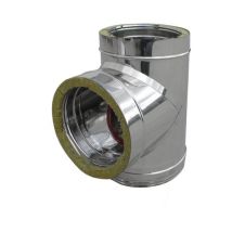 Tee in acciaio inox 316L a 90° doppia parete d. Int. 250 - d. Est. 300