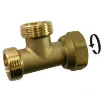 Tee in ottone doppio m/f avvitabile f 20 x 27 per rame Sans marque