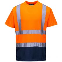 T-shirt bicolore Orange/Marine m