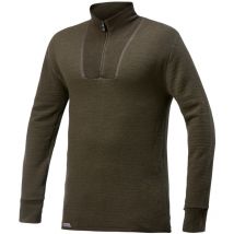 Woolpower - T-shirt à col roulé Zip Turtleneck 200 / T-shirt en mérinos à manches longues pine green, vert, taille l