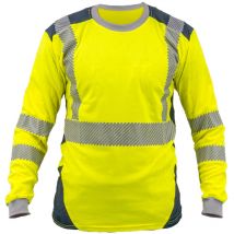 Tee-shirt technique à manches longues haute visibilité jaune fluo Taille - m