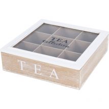 Teebox mit 9 Fächern, 24 x 24 x 7 cm