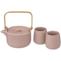 Teekanne 50 cl mit 2 Tassen, 200 ml, aus weißem Steingut Secret De Gourmet