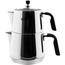 Mulex - Teekannen-Set aus Edelstahl 18/10 mit Deckel und Silikongriffen – Stilvoll und praktisch